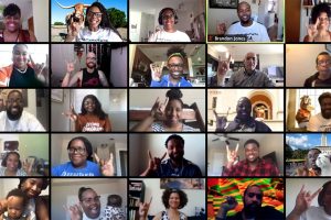 screenshot of a Zoom Meeting with attendees from the Black Faculty and Staff Association