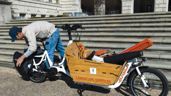 Johnny Lee with his electric bike