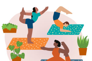 Illustration of people doing yoga