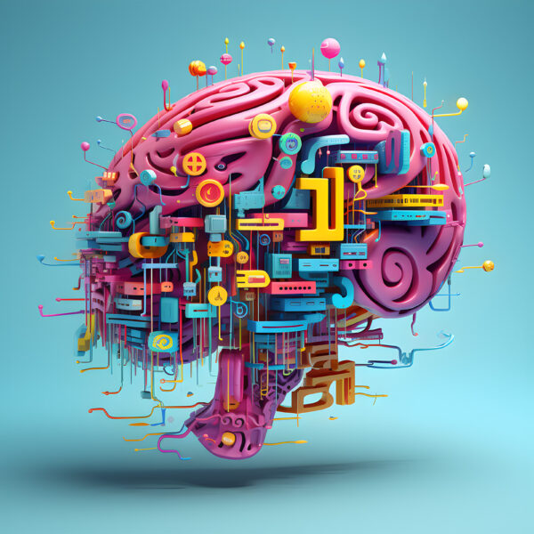 Illustration of a technological brain
