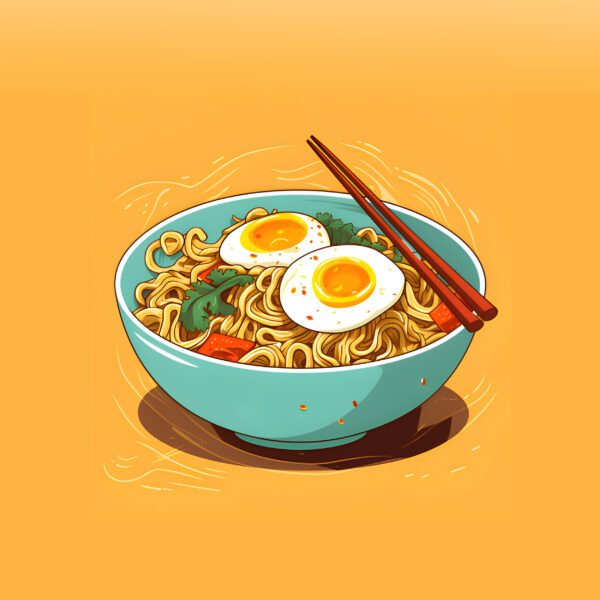 Illustration of a bowl of ramen noodles