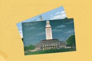 Vintage postcards of the UT Tower
