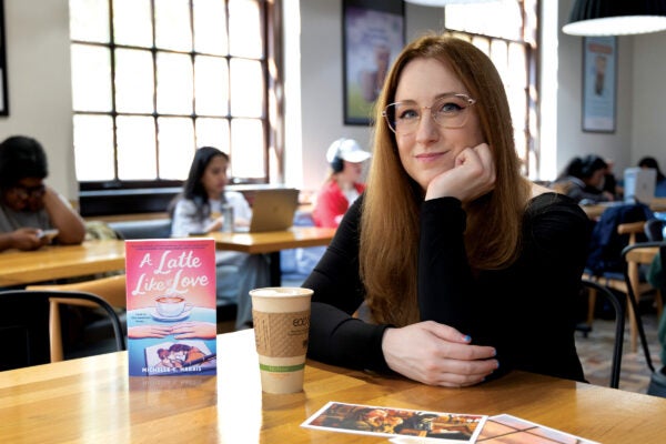 Michelle Harris sitting in a coffee shop