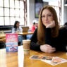 Michelle Harris sitting in a coffee shop